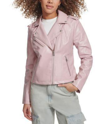 Levis Womens Classic Faux Leather Asymmetrical Moto Jacket Product Image