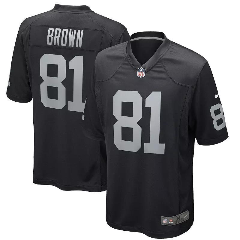 Mens Nike Tim Brown Black Las Vegas Raiders Game Retired Player Jersey - Black Product Image