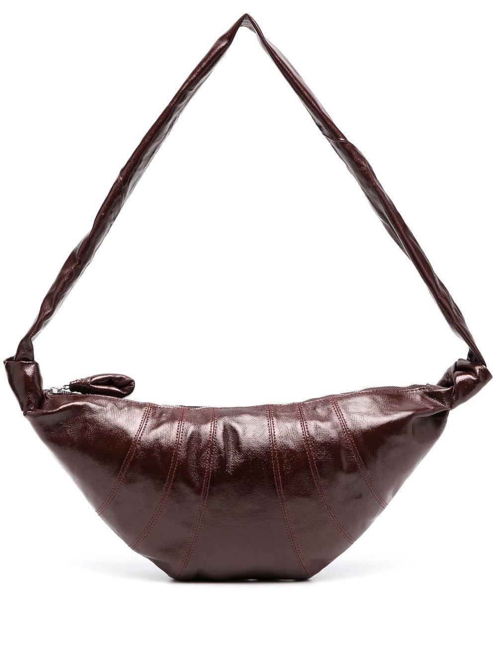 Croissant Leather Shoulder Bag In Brown Product Image