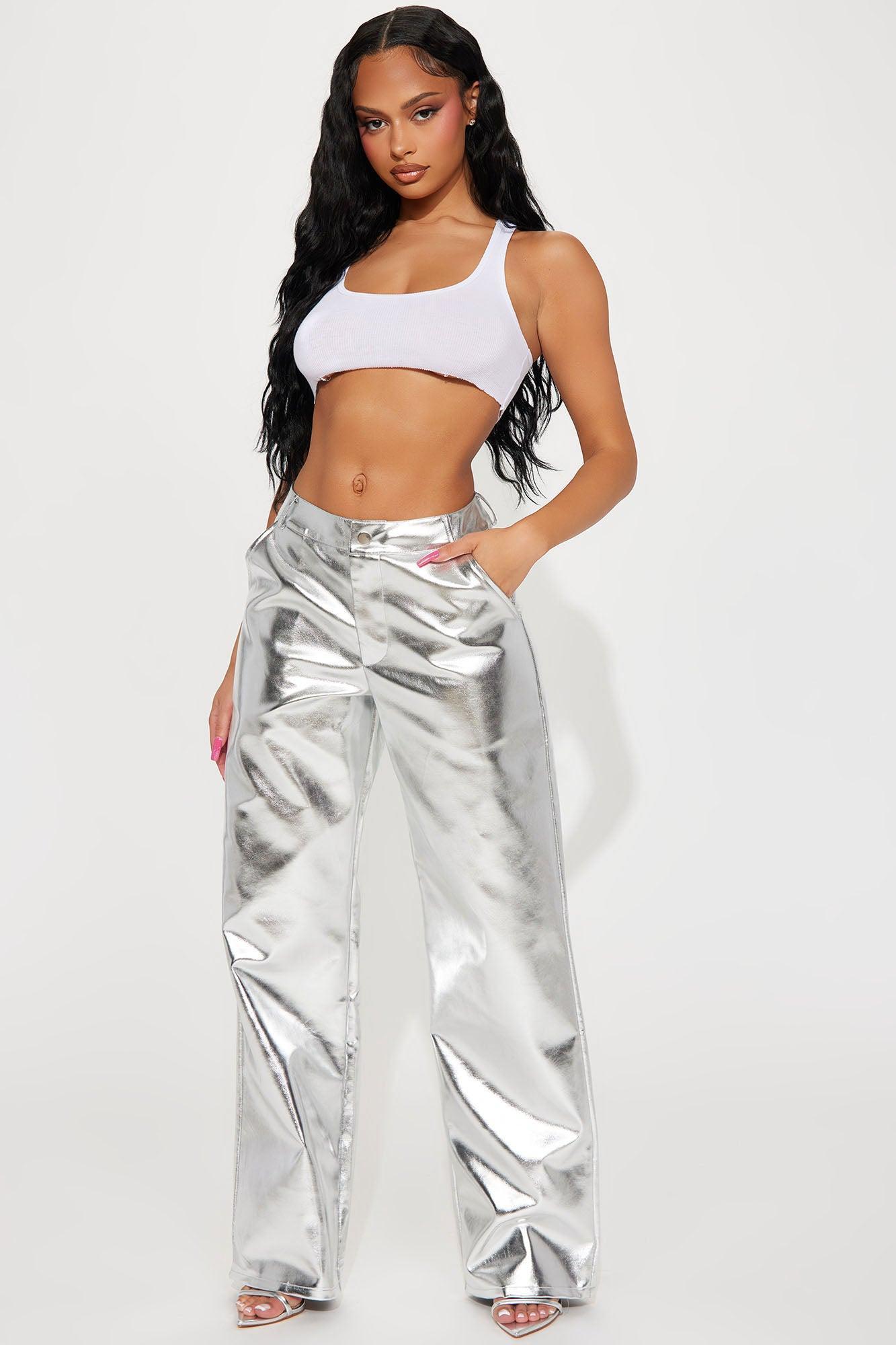 Disco Party Metallic Pant - Silver Product Image