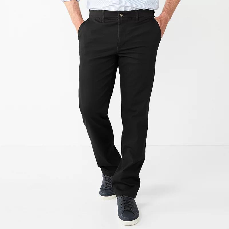 Mens Sonoma Goods For Life Flexwear Straight-Fit Chinos Black Black Product Image