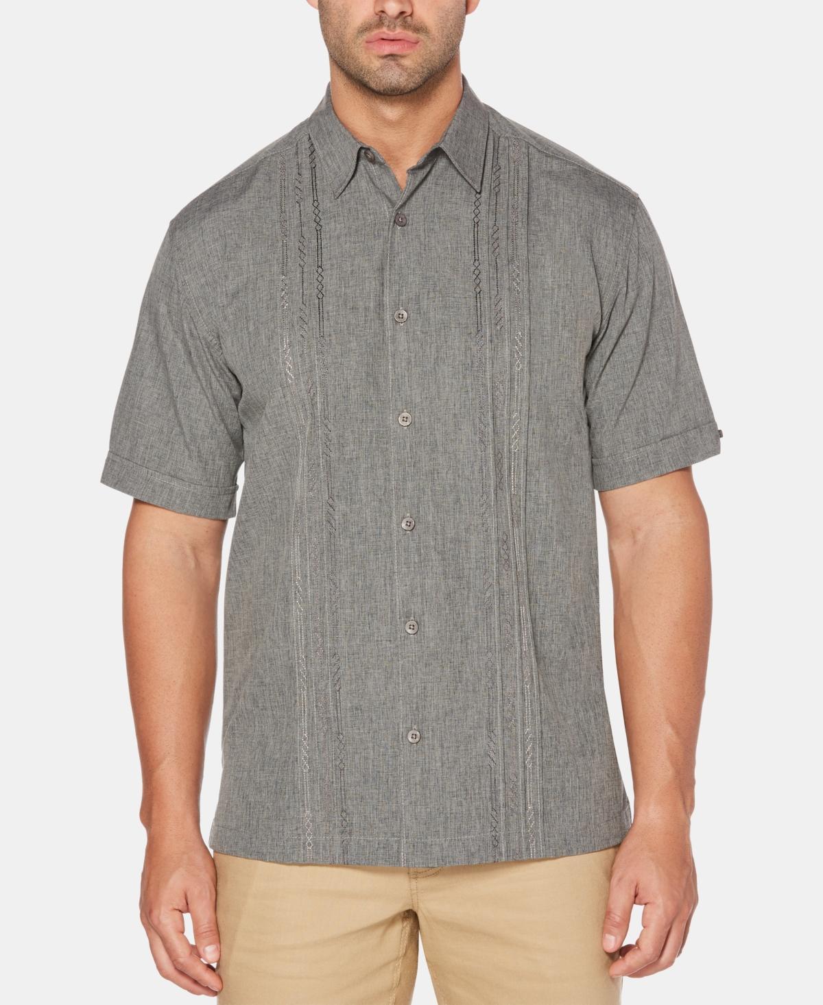 Mens Cubavera Classic-Fit Embroidered Paneled Chambray Button-Down Shirt Product Image