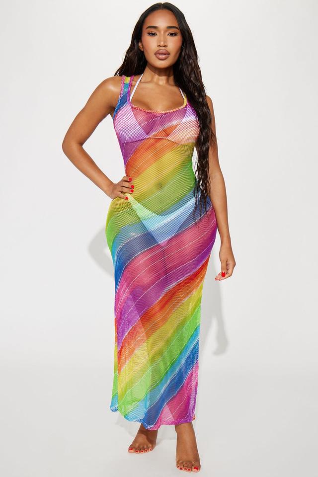 Over The Rainbow Cover Up Maxi Dress - Multi Color Product Image