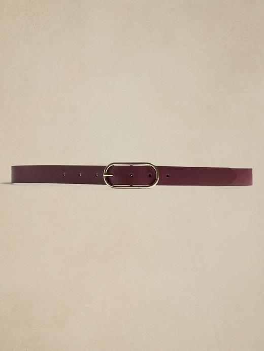 Leather Oval Buckle Belt Product Image