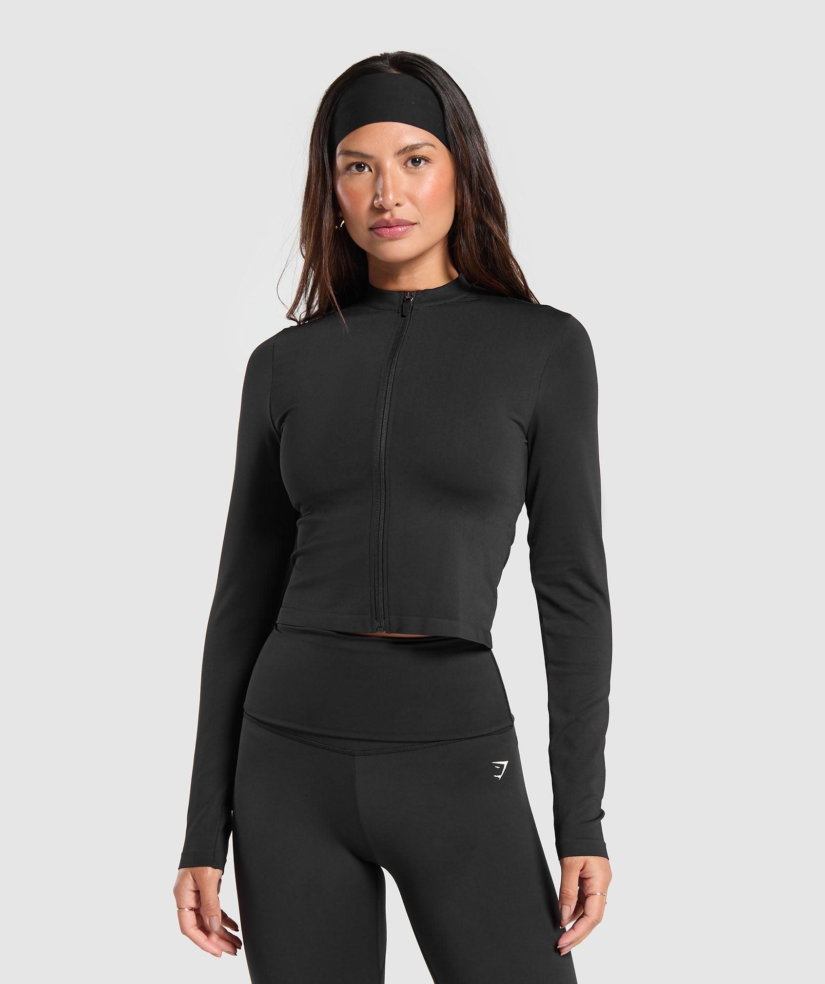 Gymshark Everyday Seamless Zip Tracktop - Black Female Product Image