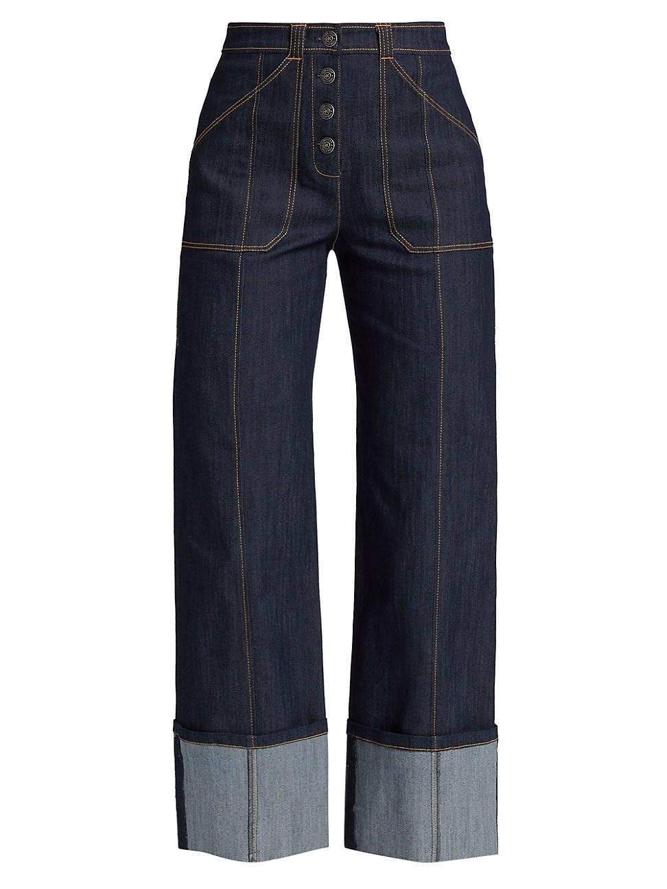 Cinq  Sept Benji Topstitch Cuff Jeans Product Image