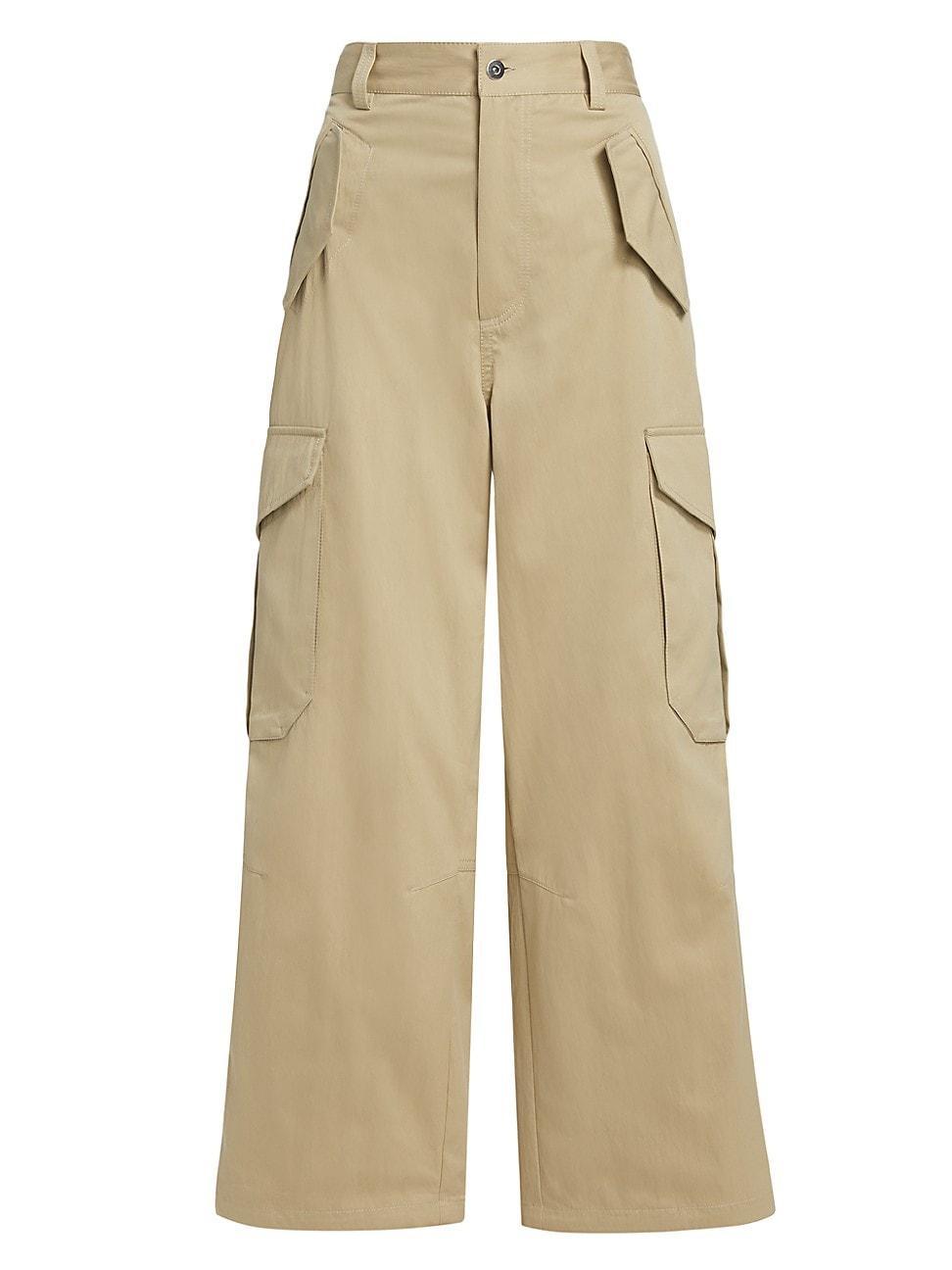 Womens Compact Cotton Twill Trousers Product Image