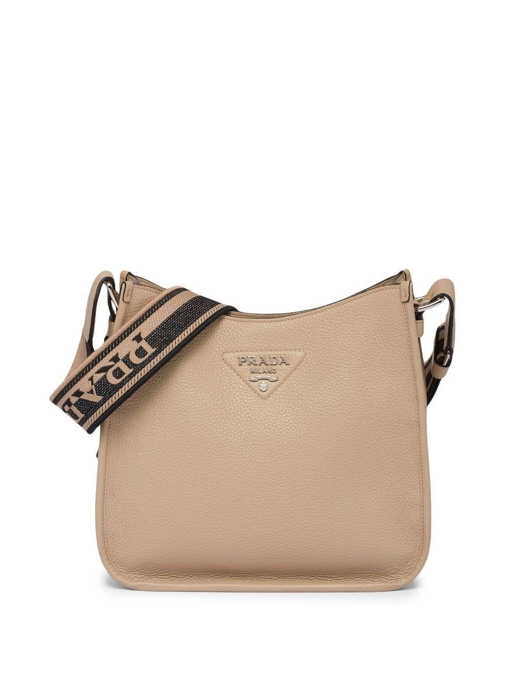 Leather Hobo Bag In Beige Product Image