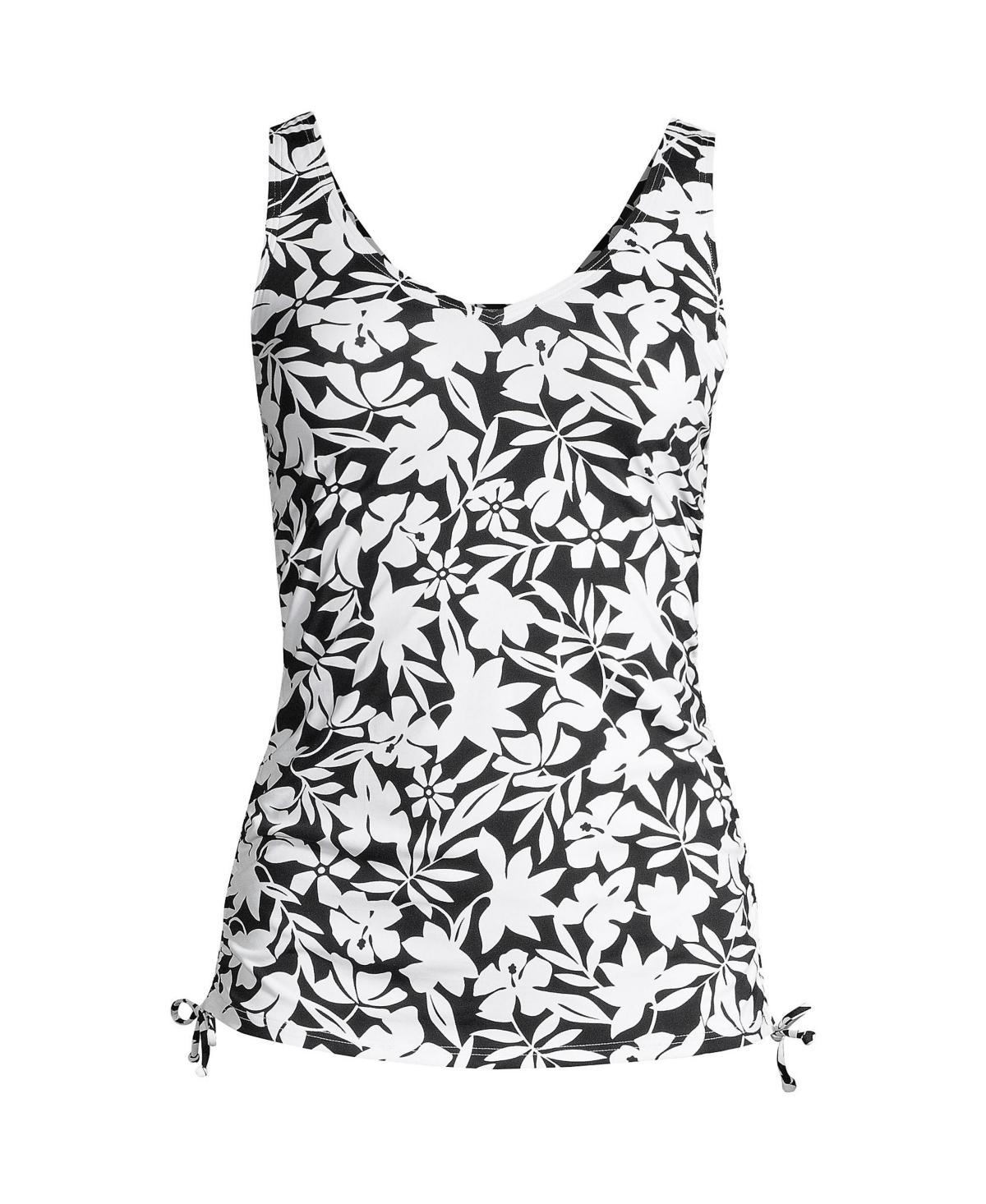 Womens Lands End Ruched-Sides V-Neck UPF 50 Tankini Swimsuit Top Product Image