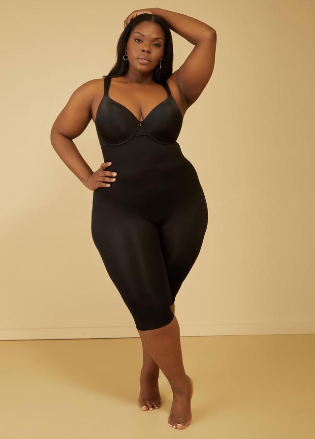 Plus Size Medium Control Shaping Capri, BROWN, 2X - Ashley Stewart Product Image