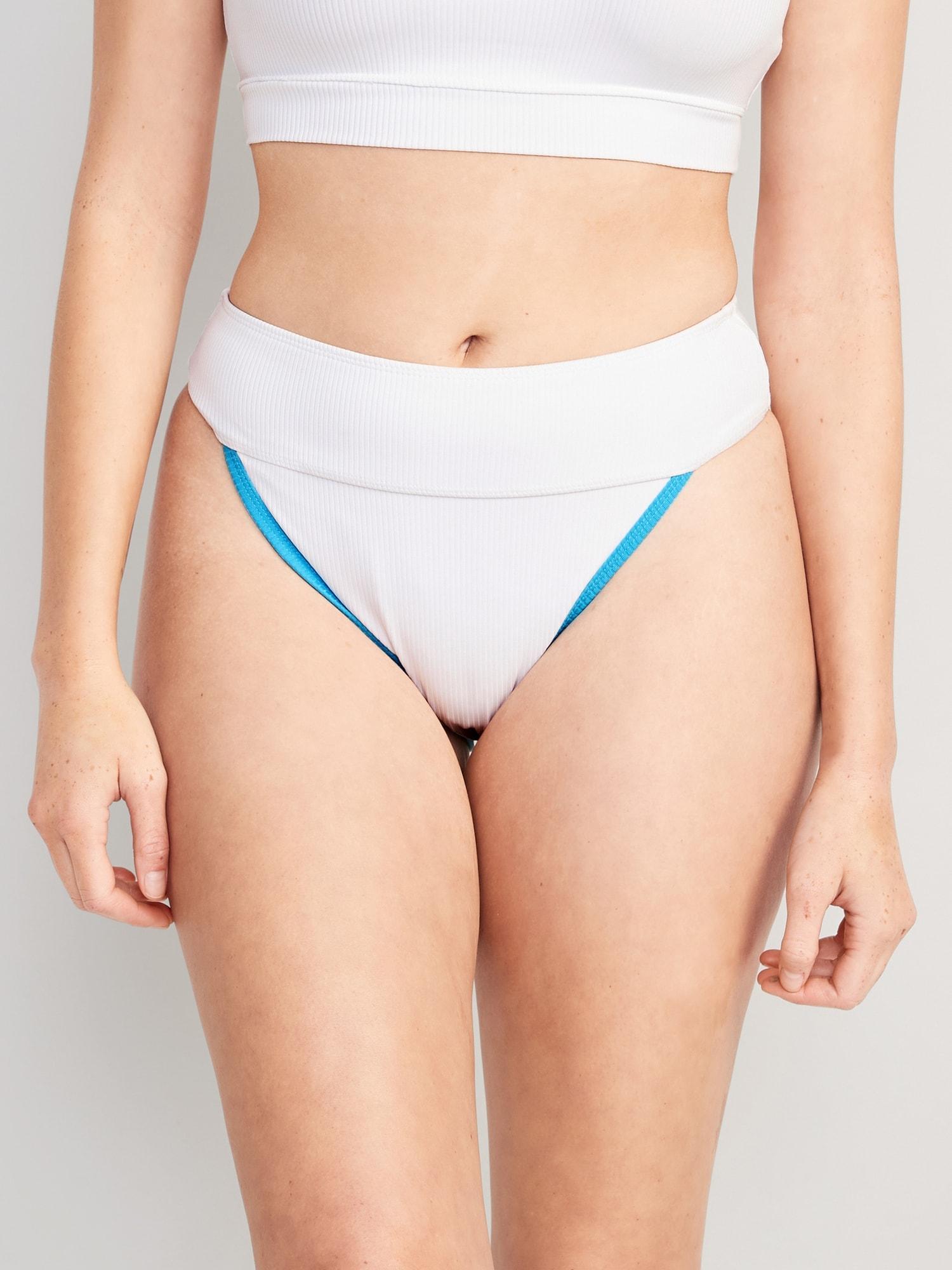 Old Navy High-Waisted Ribbed French-Cut Bikini Swim Bottoms for Women - Flamingo - female - Size: S Product Image