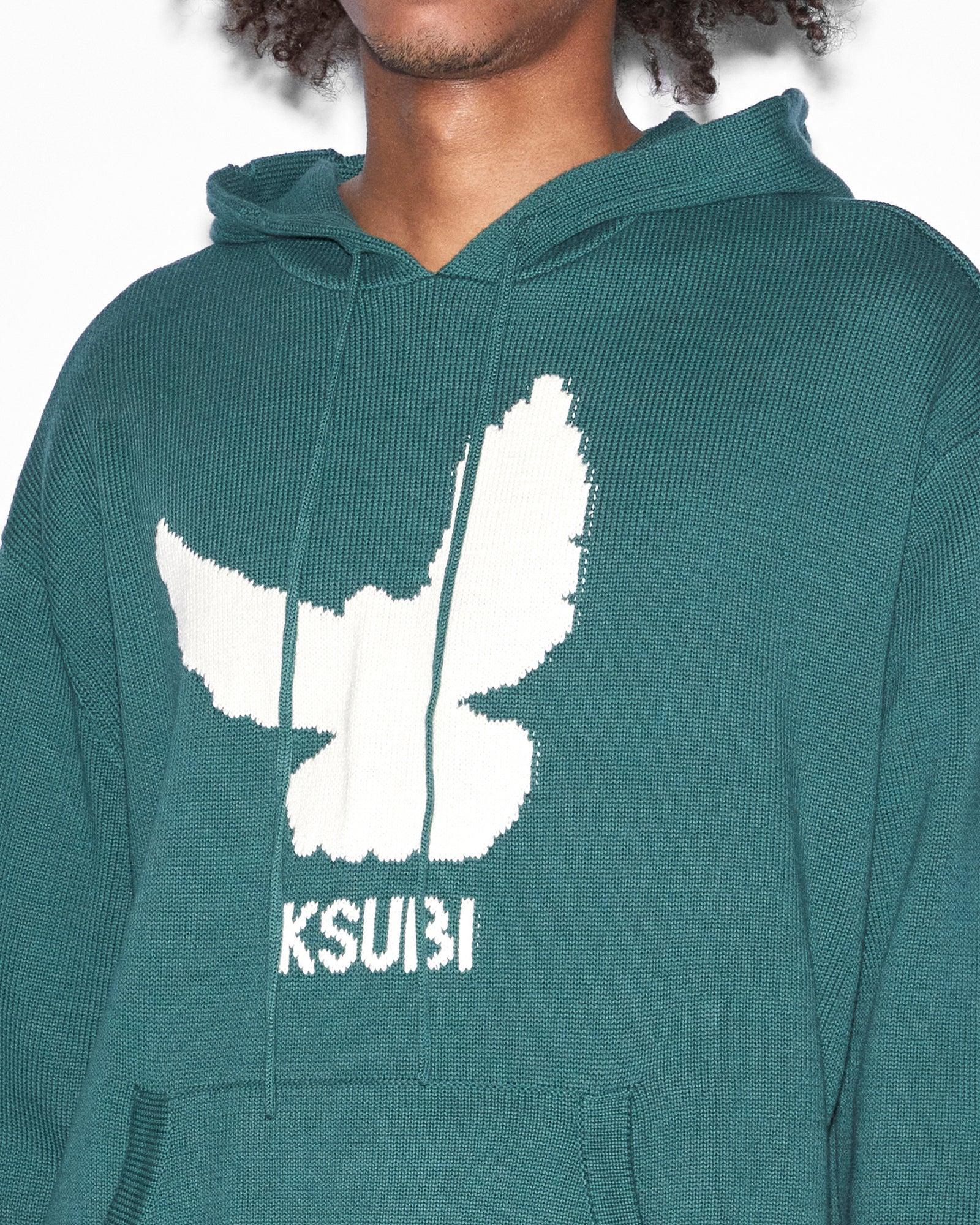 FLIGHT KNIT HOODIE GREEN Male Product Image