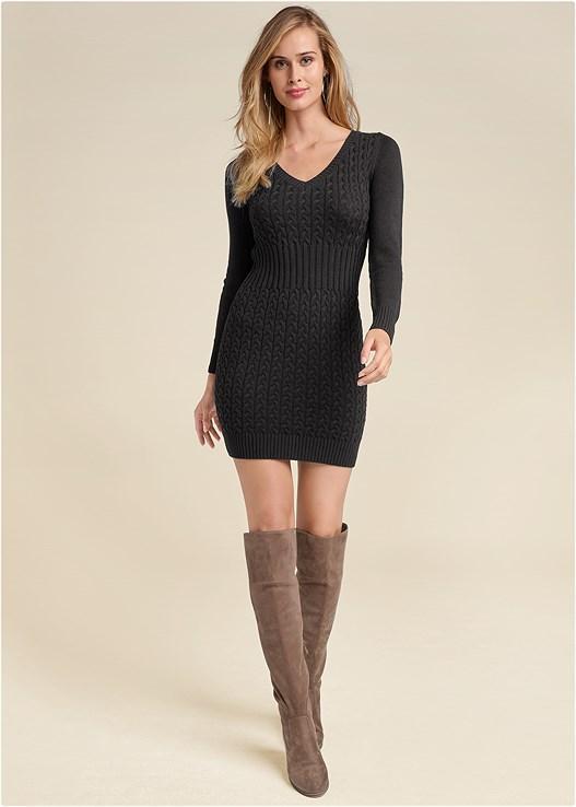 Cable Knit Sweater Dress Product Image