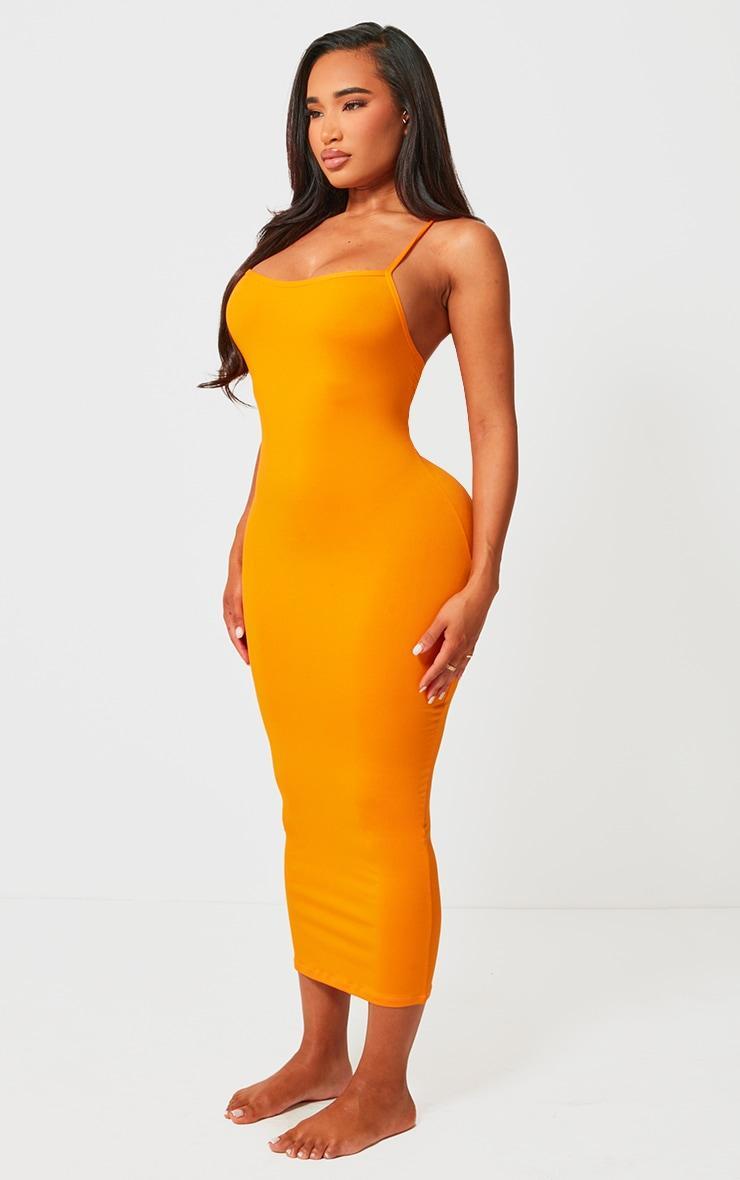 Shape Neon Orange Soft Sculpted Midi Dress Product Image