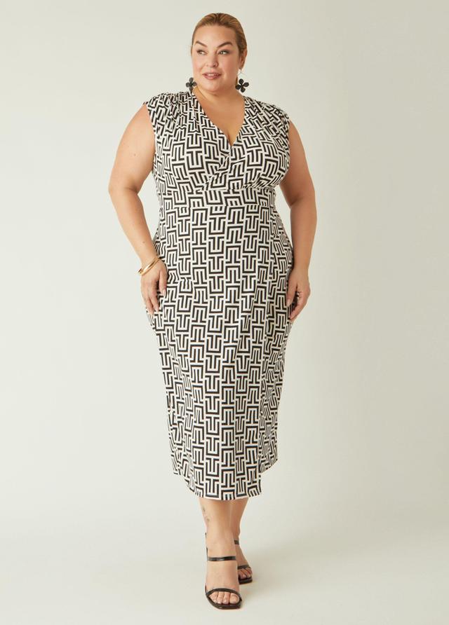 Plus Size Faux Wrap Printed Midaxi Dress Ashley Stewart Product Image