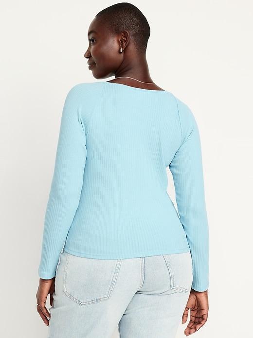 Cinched Rib-Knit Top Product Image