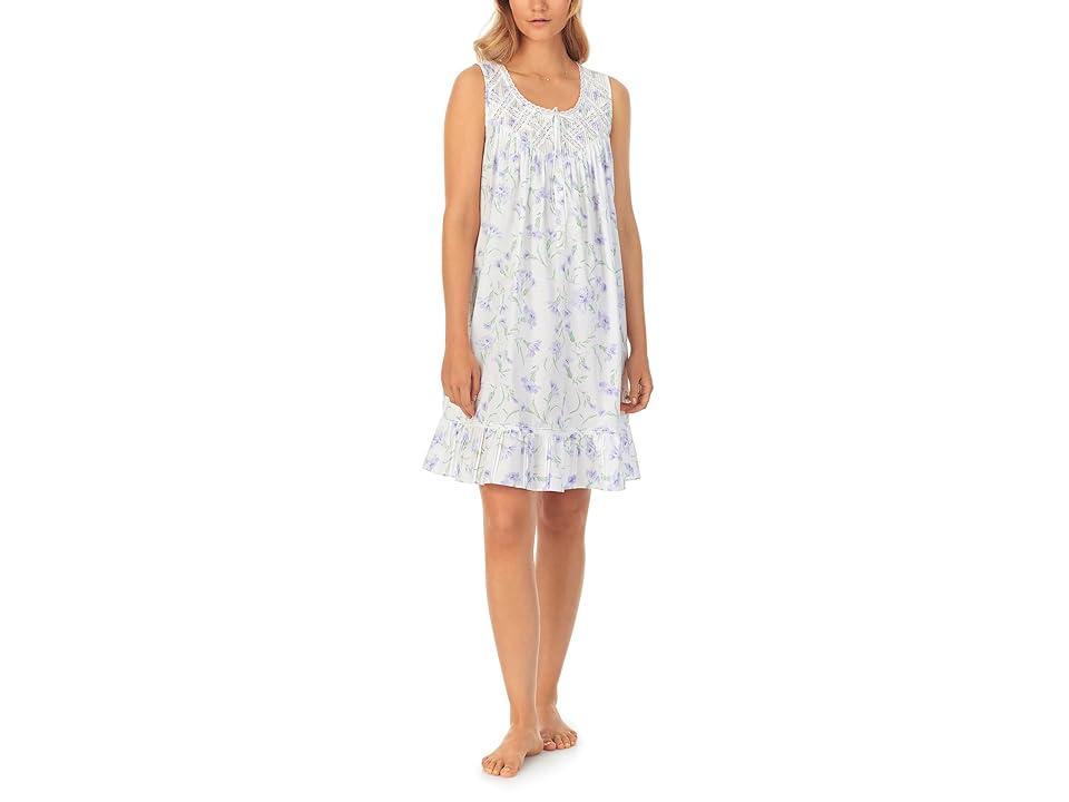 Eileen West Cotton Lawn Sleeveless Chemise (Lilac Floral) Women's Pajama Product Image