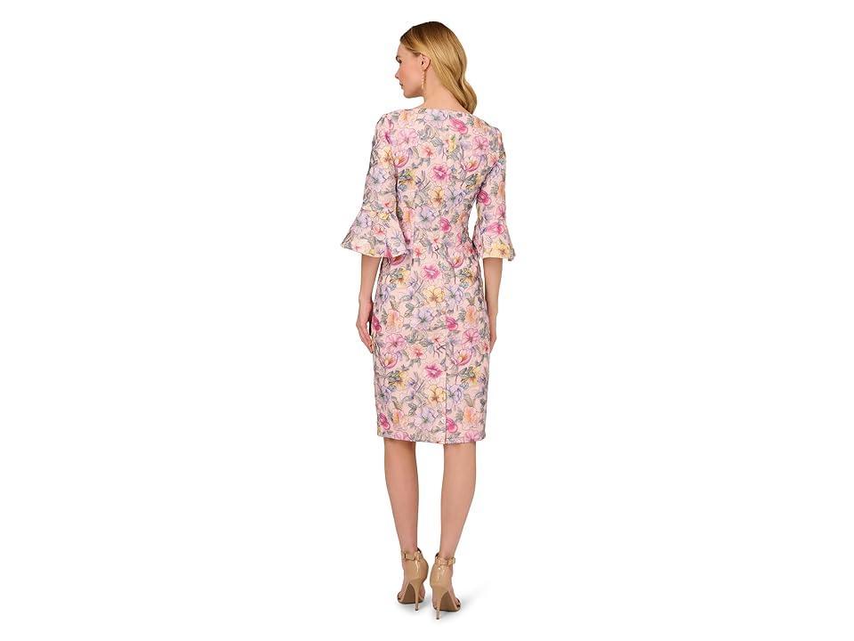 Adrianna Papell Floral Printed Short Dress (Blush Multi) Women's Dress Product Image