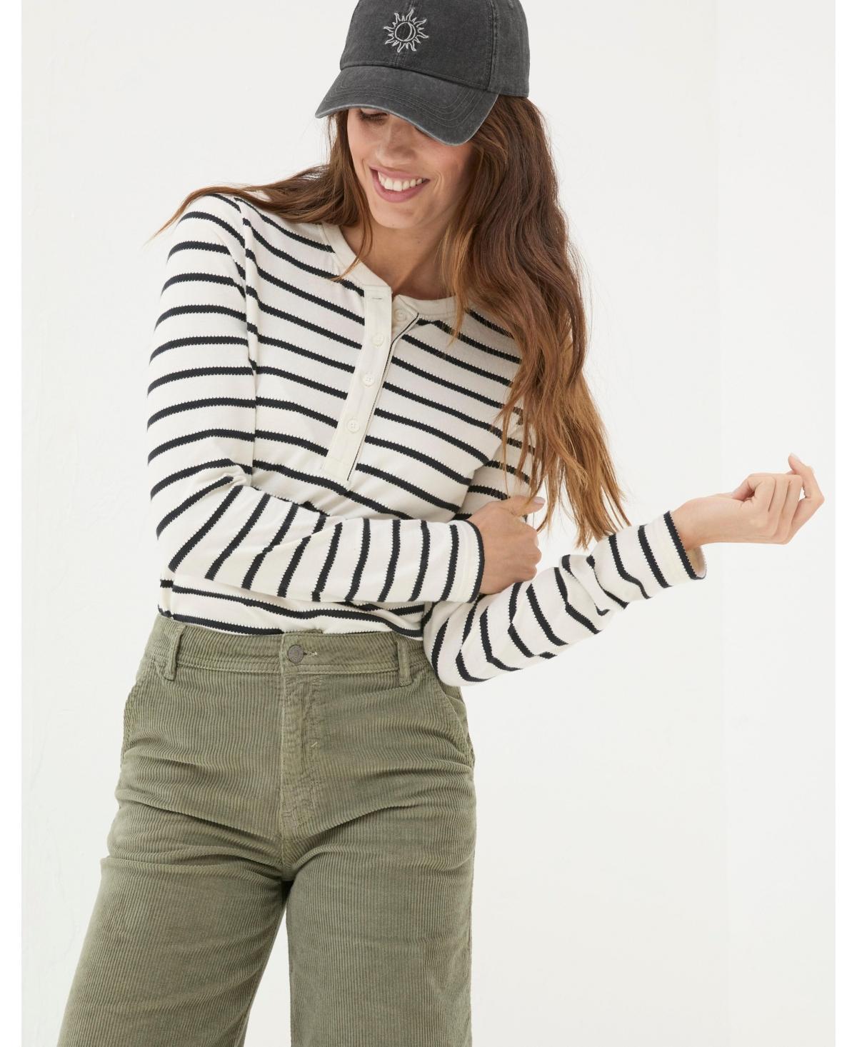 FatFace Womens Hettie Stripe Henley Top Product Image