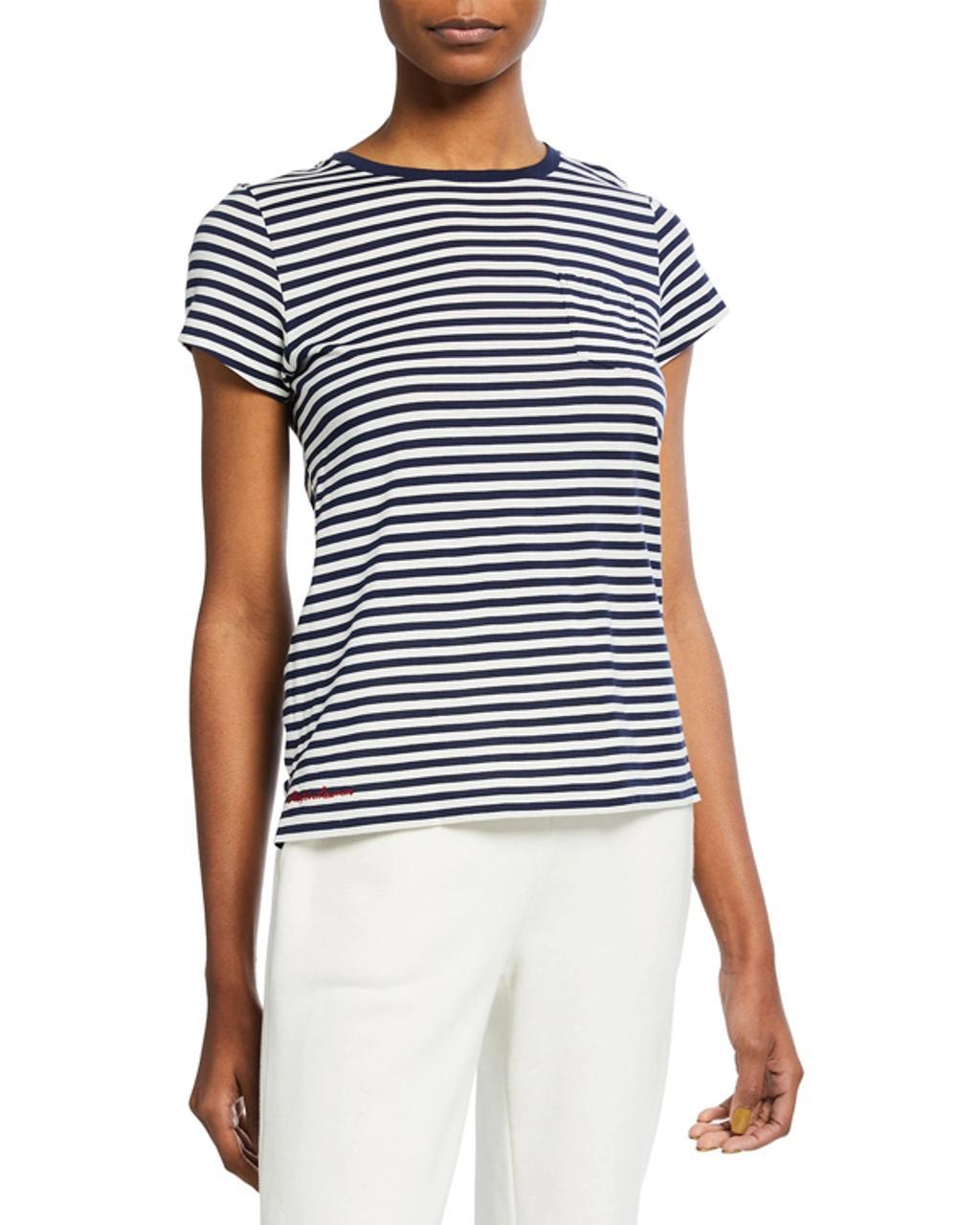 POLO RALPH LAUREN Striped Crewneck Pocket T-shirt In Black White Product Image