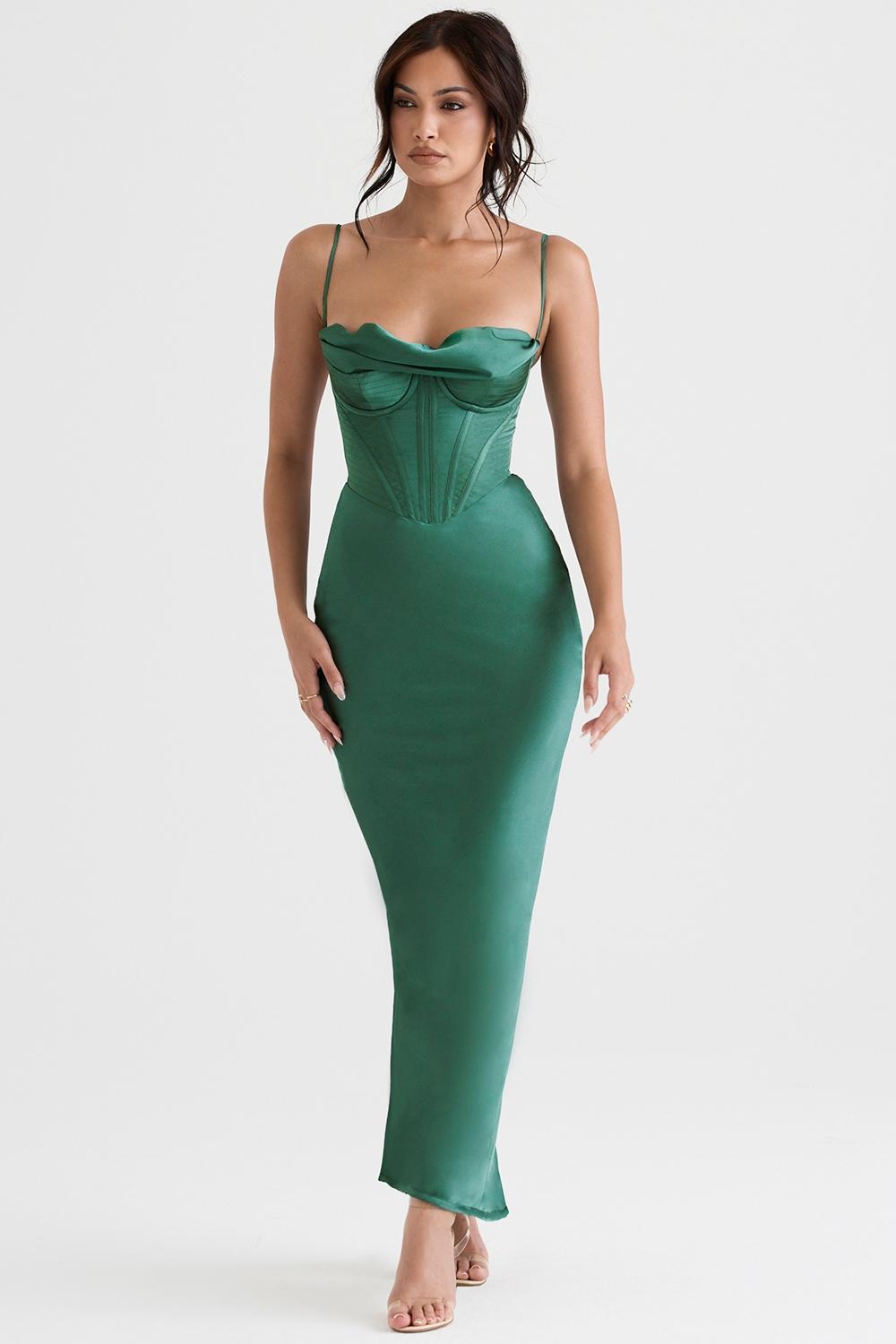 Charmaine Forest Corset Maxi Dress Product Image