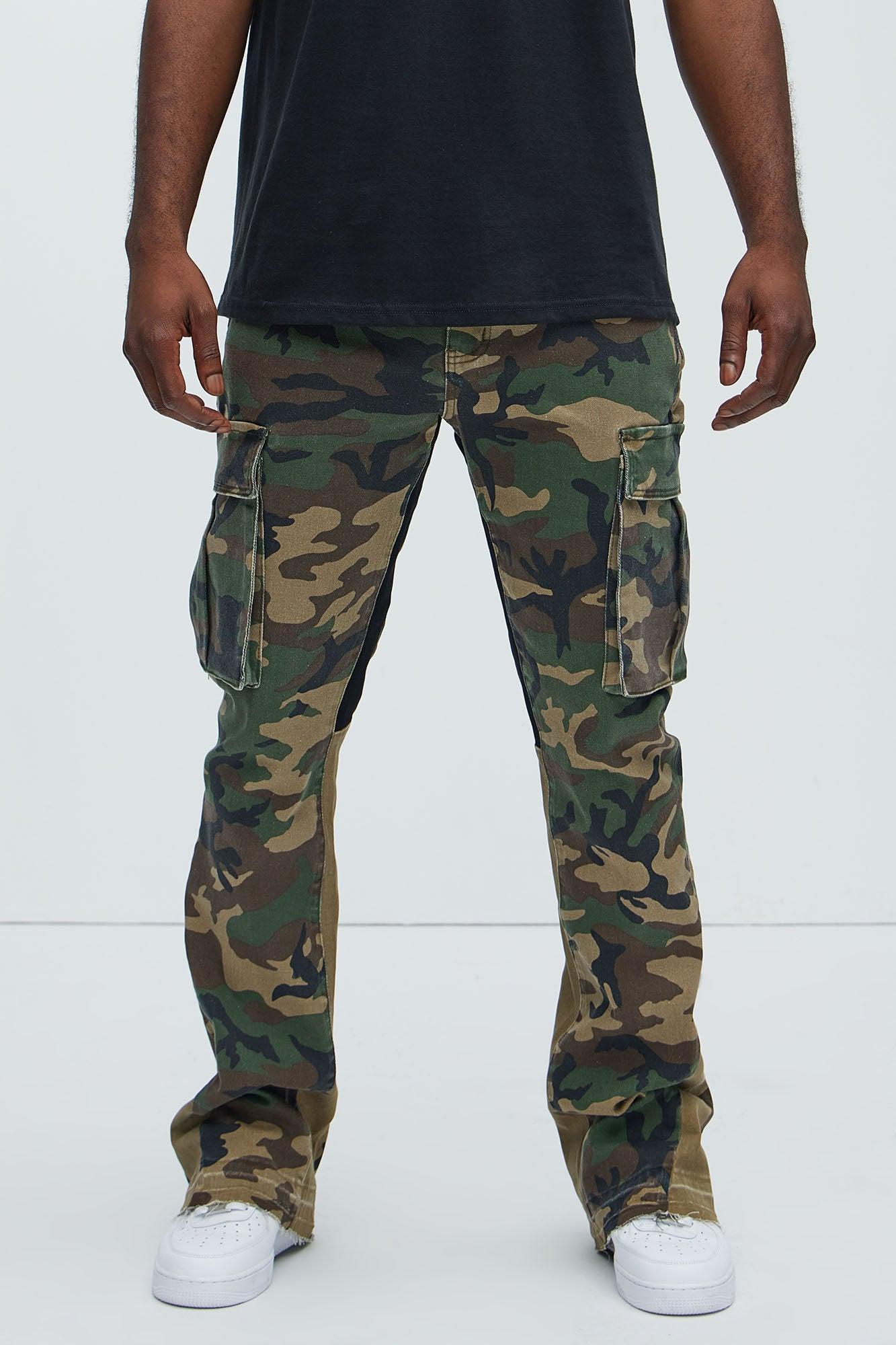 Commando Cargo Twill Flared Pants - Camouflage product image