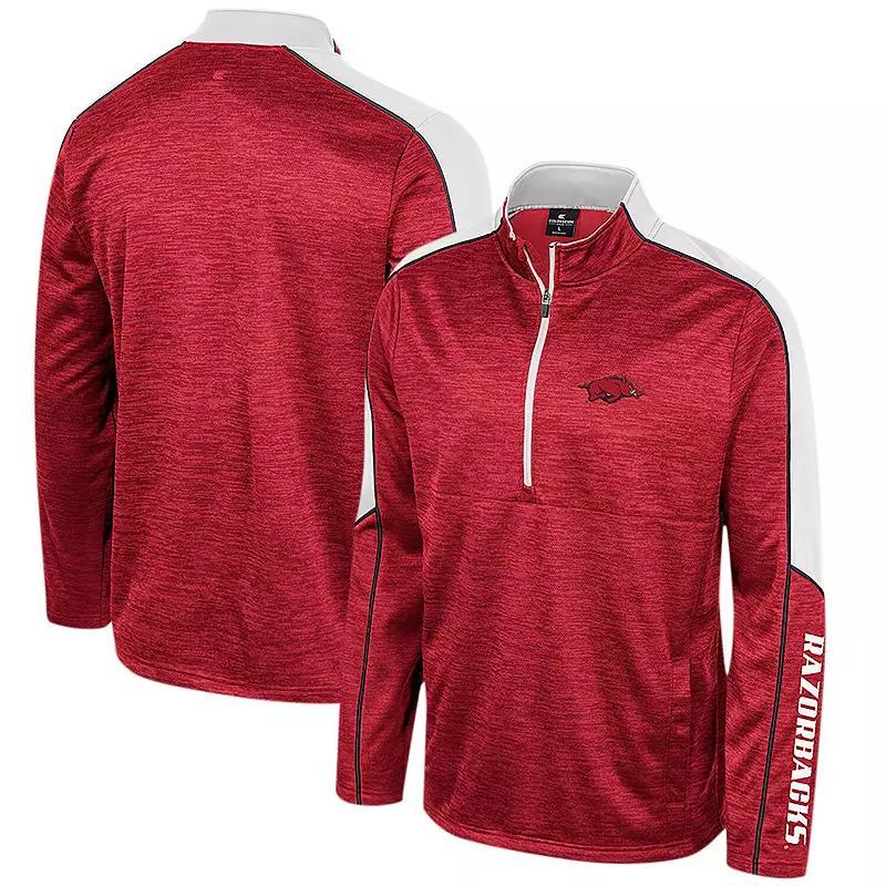 Mens Colosseum Cardinal Arkansas Razorbacks Marled Half-Zip Jacket Product Image