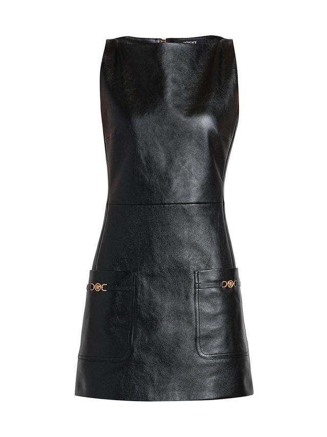 Womens Sleeveless Faux Leather Minidress Product Image