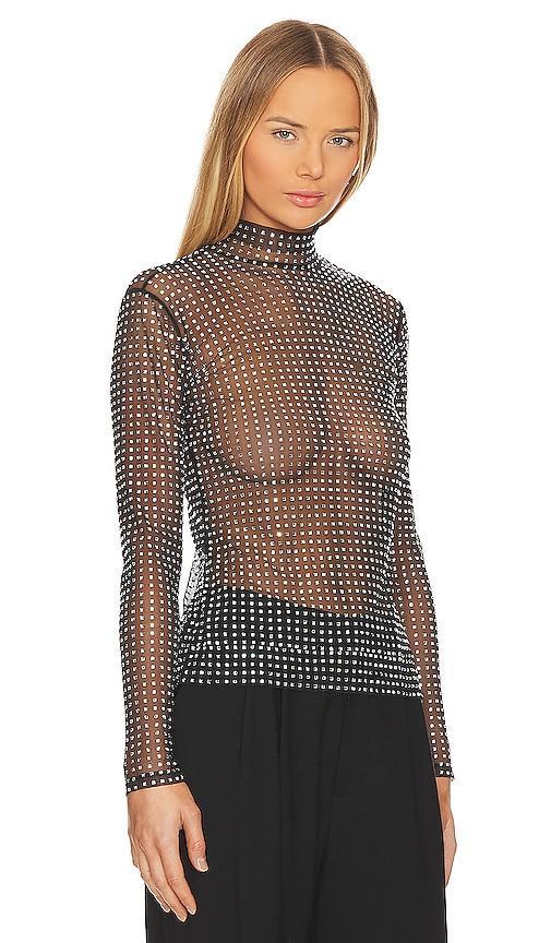 Womens James Rhinestone Mesh Top Product Image