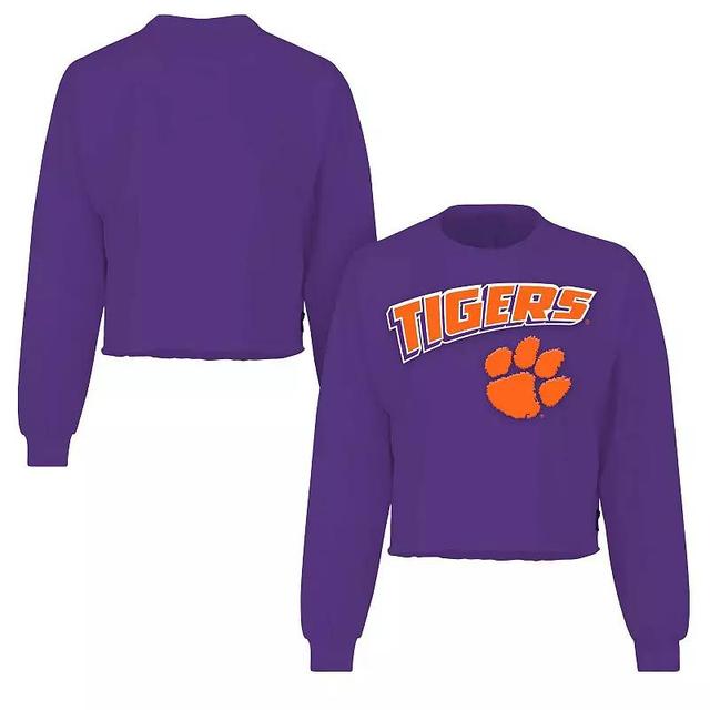 Womens Spirit Jersey Clemson Tigers Slouchy Cropped Long Sleeve T-Shirt Product Image