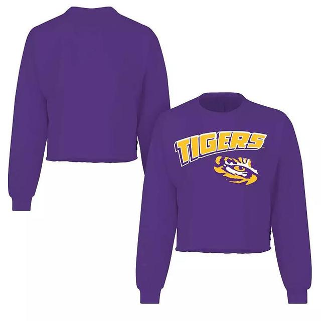 Womens Spirit Jersey LSU Tigers Slouchy Cropped Long Sleeve T-Shirt Product Image