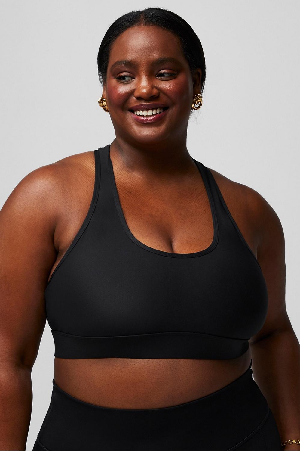 Fabletics On-the-Go Medium-Impact Sports Bra Womens black Size M Product Image