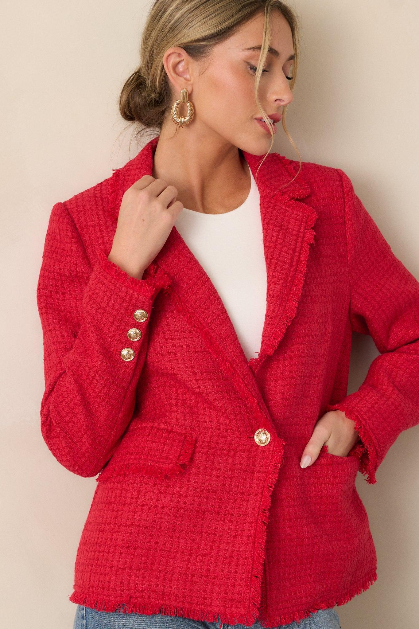 Made For This Red Tweed Blazer Product Image