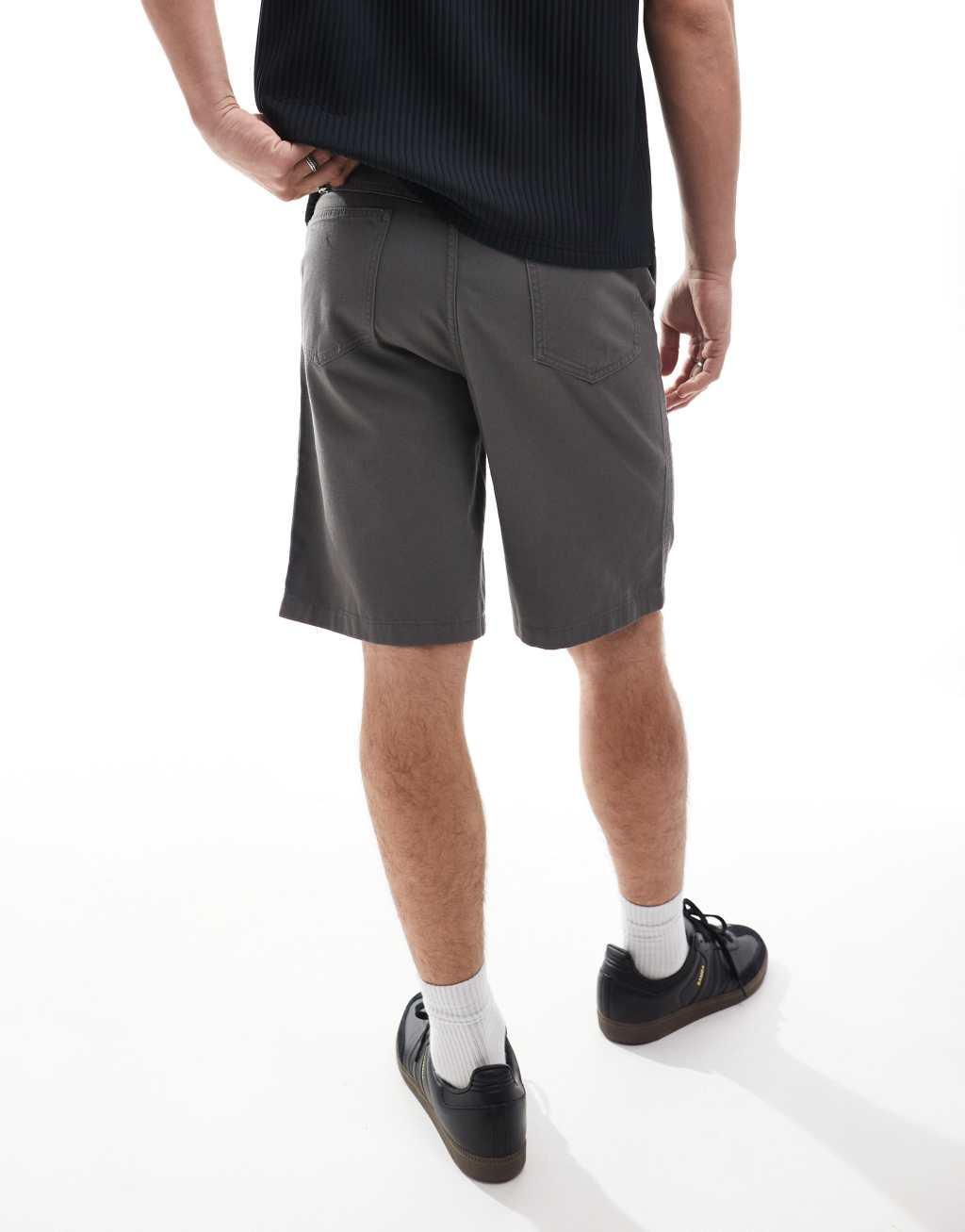 ASOS DESIGN chino shorts in charcoal Product Image