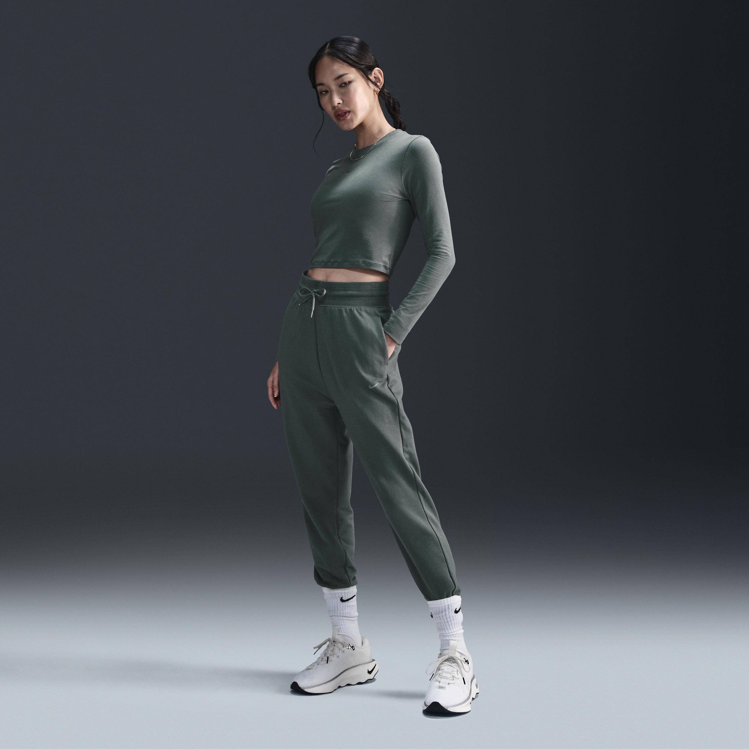 Nike Dri-FIT One Women's High-Waisted 7/8 French Terry Joggers Product Image