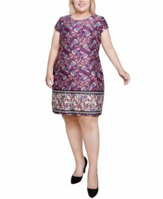 Plus Size Cap Sleeve Knit Dress Product Image