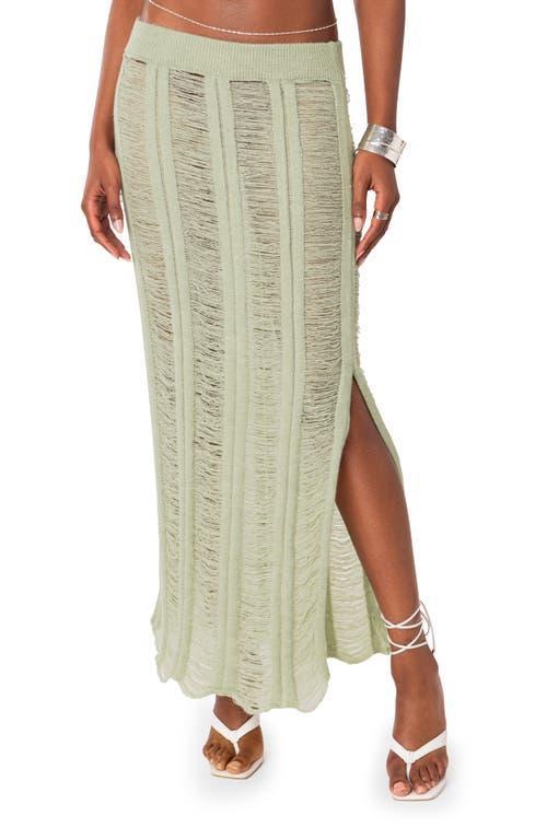 EDIKTED Ophelia Distressed Knit Maxi Skirt Product Image