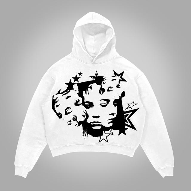 Sopula Vintage Portrait Graphic Print Side Pocket Hoodie Product Image