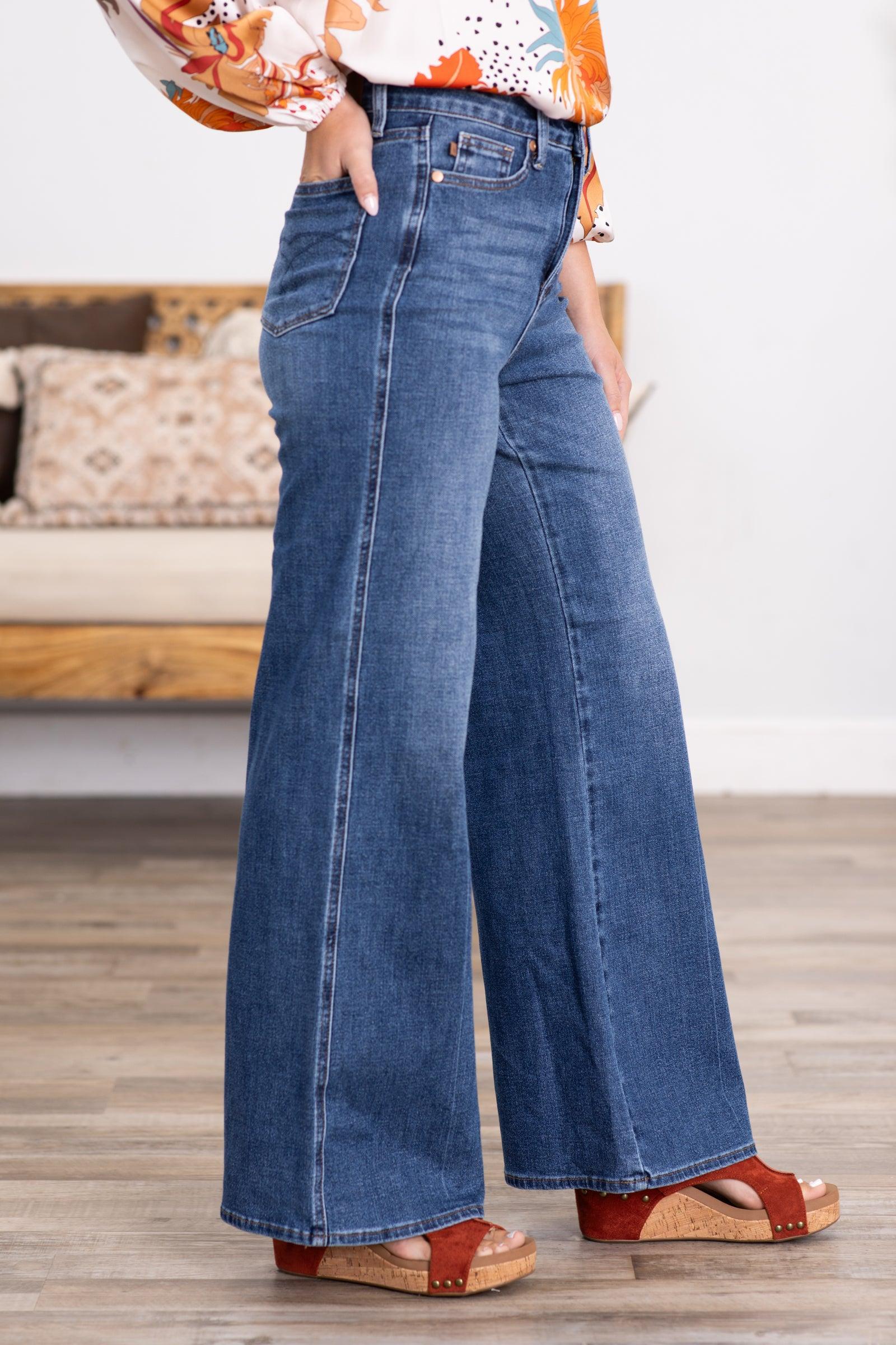 Judy Blue Tummy Control Retro Wide Jeans Product Image