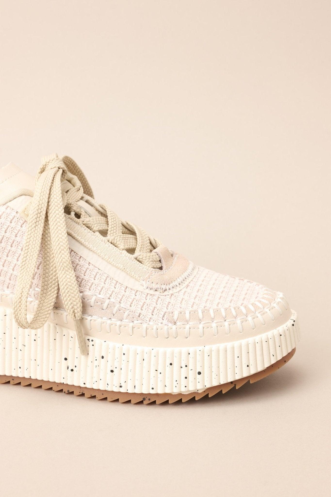 Dig In Your Heels Beige Platform Sneakers Product Image