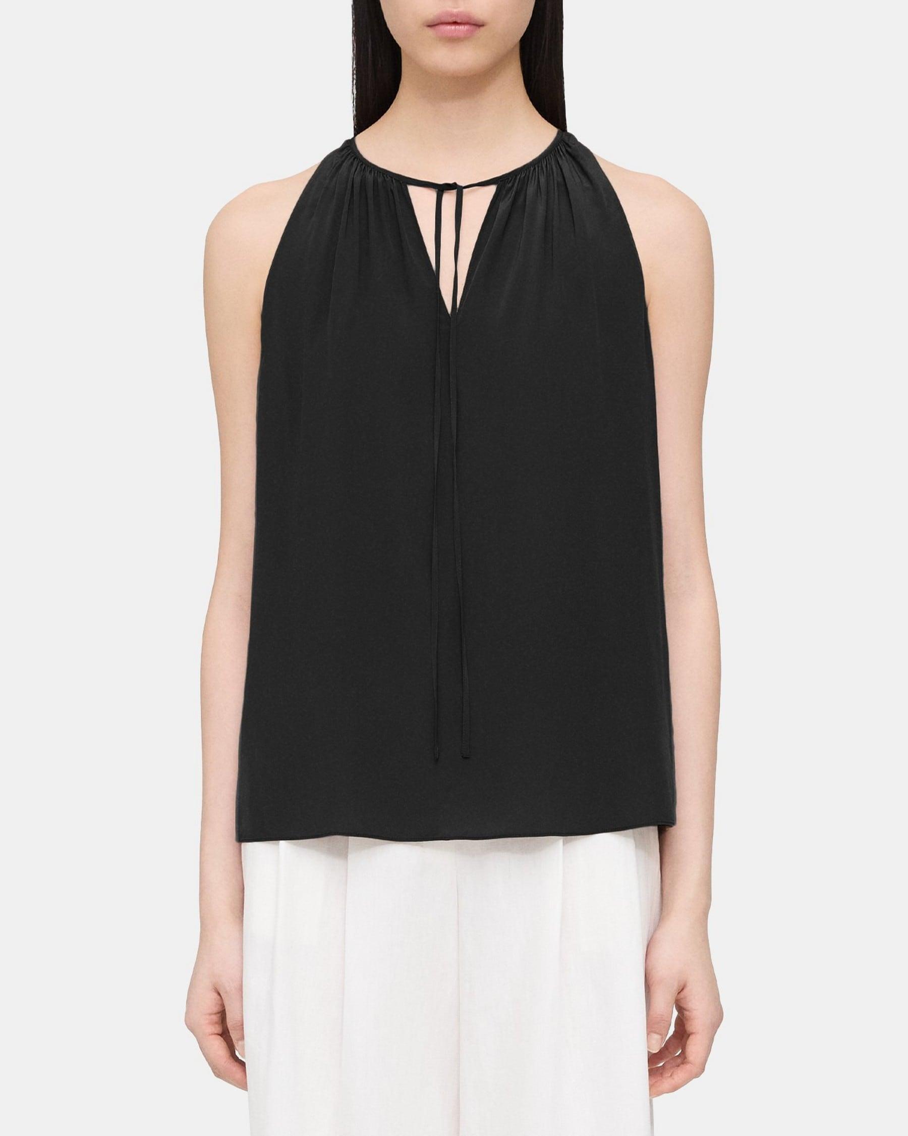 Sleeveless Tie-Neck Top in Viscose Product Image