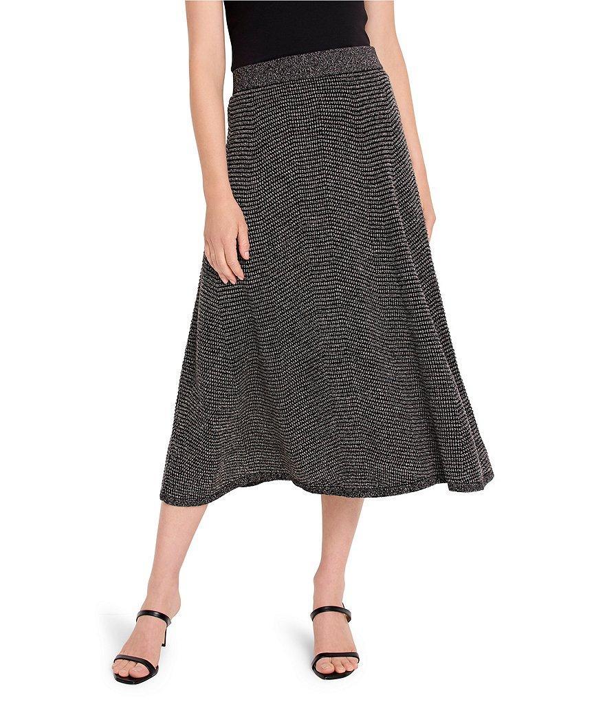 NIC + ZOE Textured Sweater Knit A-Line Midi Skirt Product Image