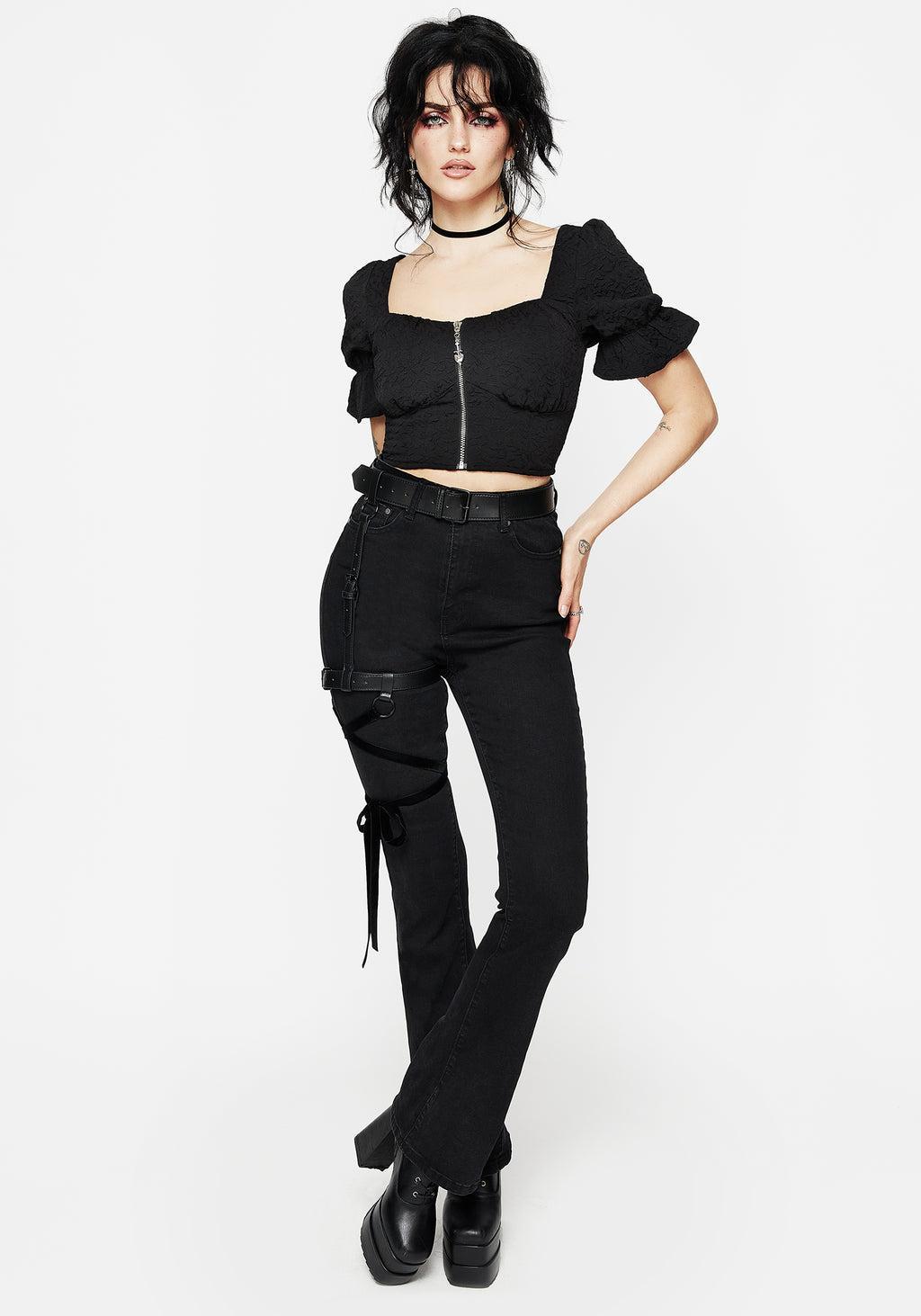 Betrayal Zip Up Crop Top Product Image