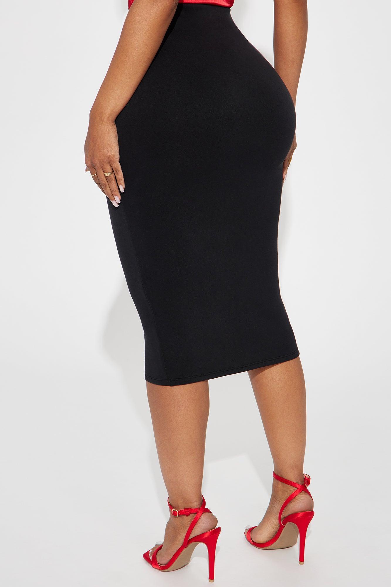 Love This Feeling Brushed Midi Skirt - Black Product Image