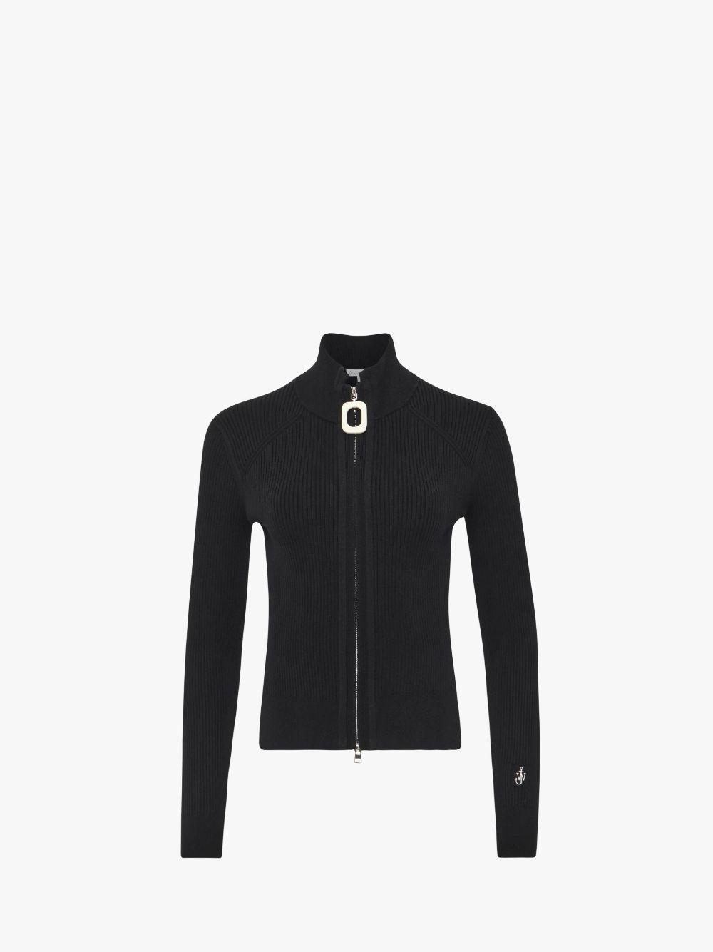 FITTED ZIP UP CARDIGAN in black | JW Anderson US  Product Image