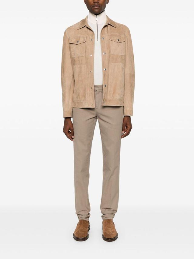 BRUNELLO CUCINELLI Cotton Trousers In Beige Product Image