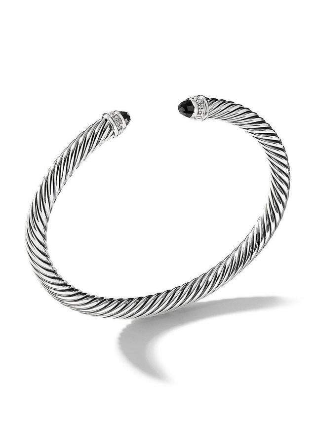 Cable Bracelet with Diamonds in Silver, 5mm Product Image