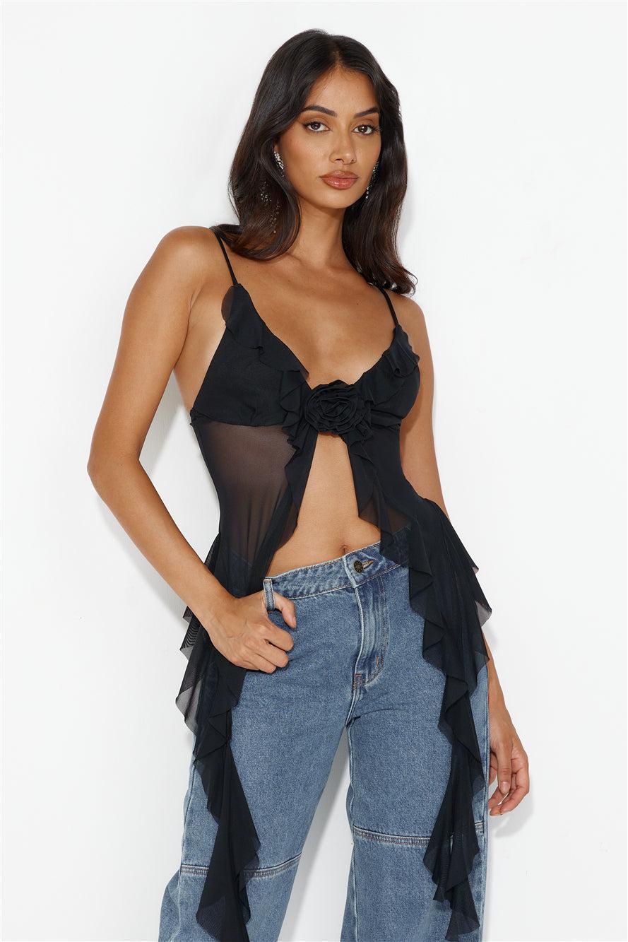 City Escape Mesh Top Black Product Image