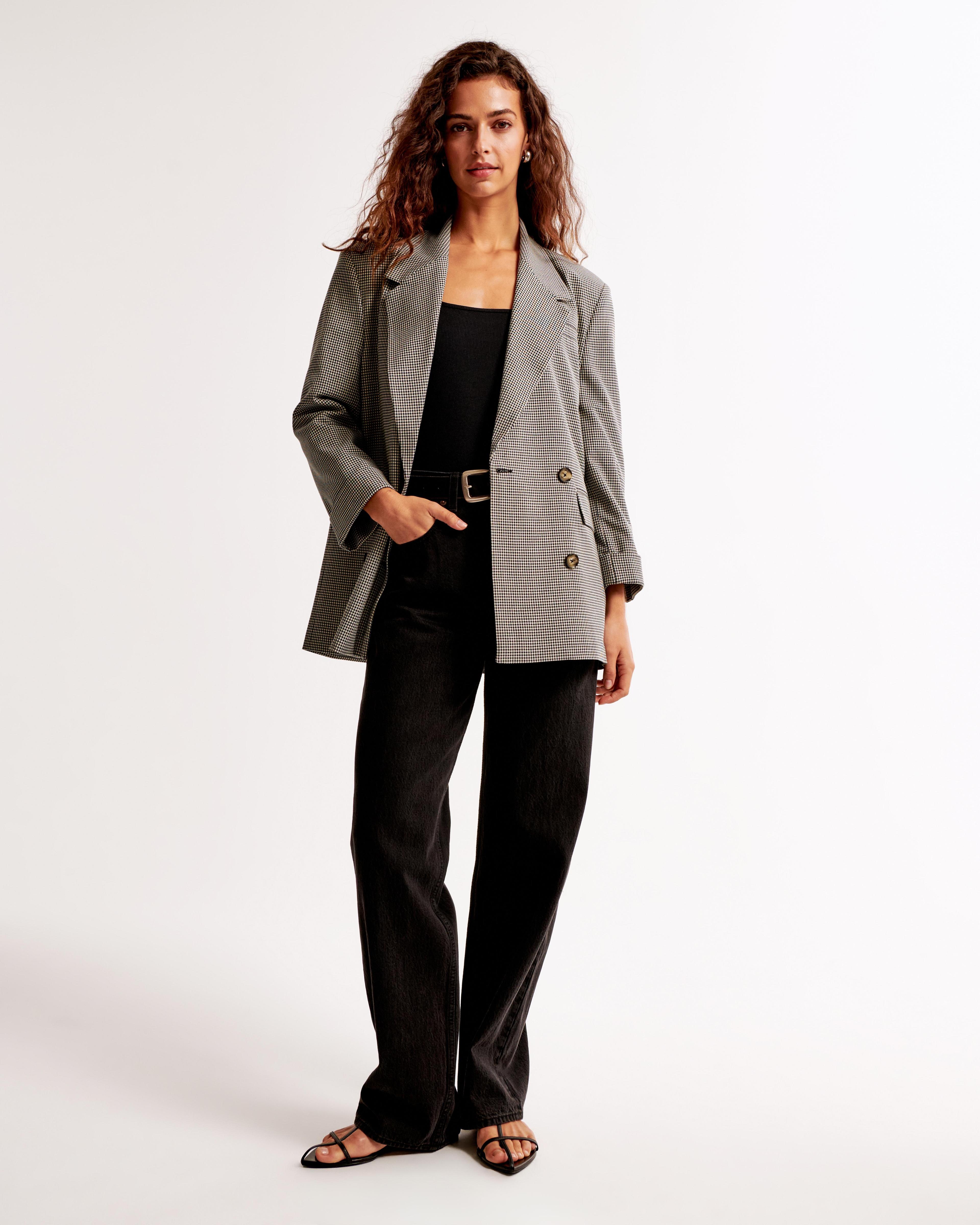 Double-Breasted Slouchy Blazer Product Image