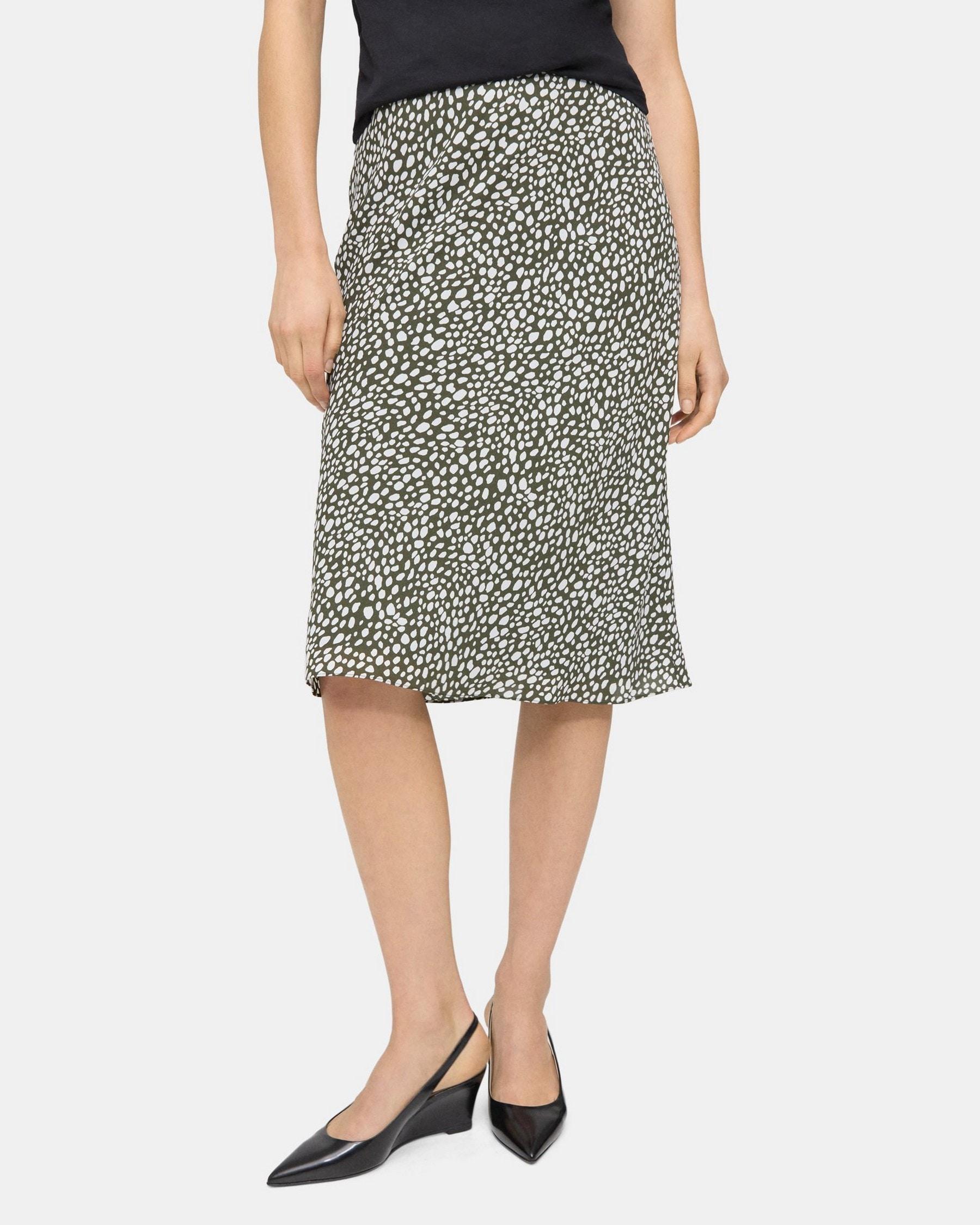 Slip Skirt in Spotted Satin Product Image